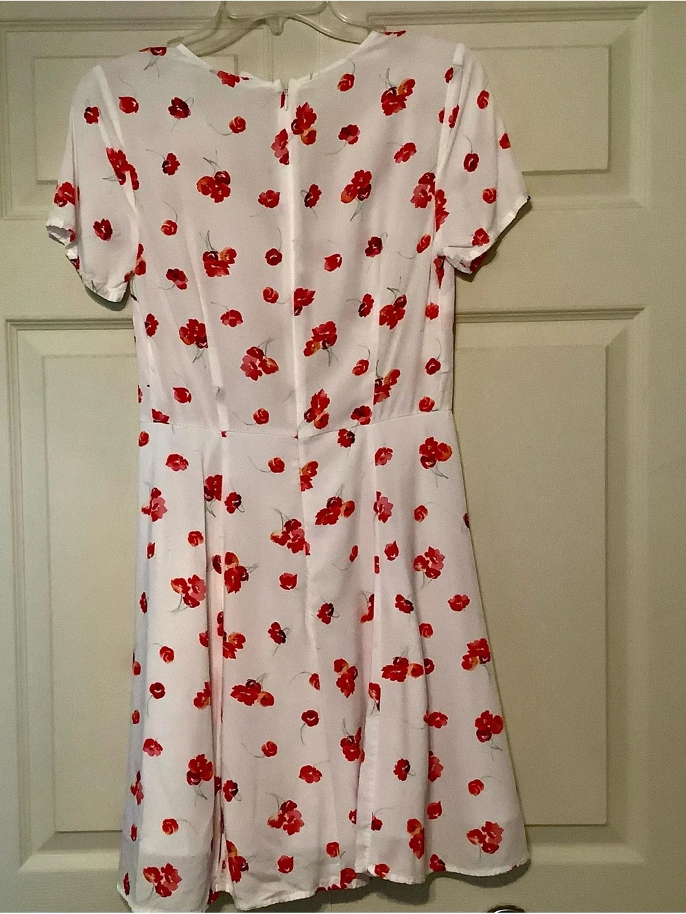GAP White Mini Dress with Red Floral Print